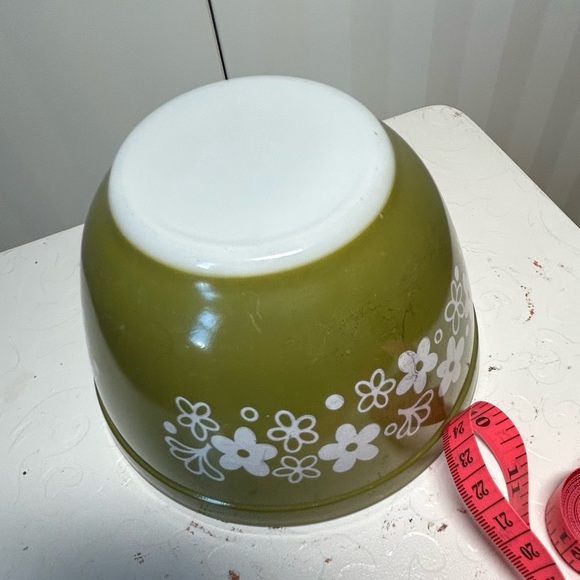 PYREX 401 (1.5 pint) green white Spring Blossom Crazy Daisy - Picture 9 of 15